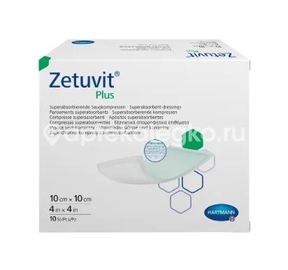 Zetuvit plus повязка стерильная 10х10 см 10шт. Zetuvit plus повязка стерильная 10х10 см 10шт. - 1