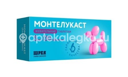 Изображение Монтелукаст 5мг. таблетки жевательные 30 шт. МОНТЕЛУКАСТ 5МГ. ТАБЛЕТКИ ЖЕВАТЕЛЬНЫЕ 30 ШТ. Шрея Лайф Саенсиз Пвт Лтд