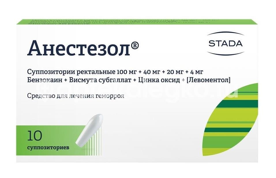 Изображение Анестезол 10шт. суппозитории Анестезол 10шт. суппозитории НИЖФАРМ