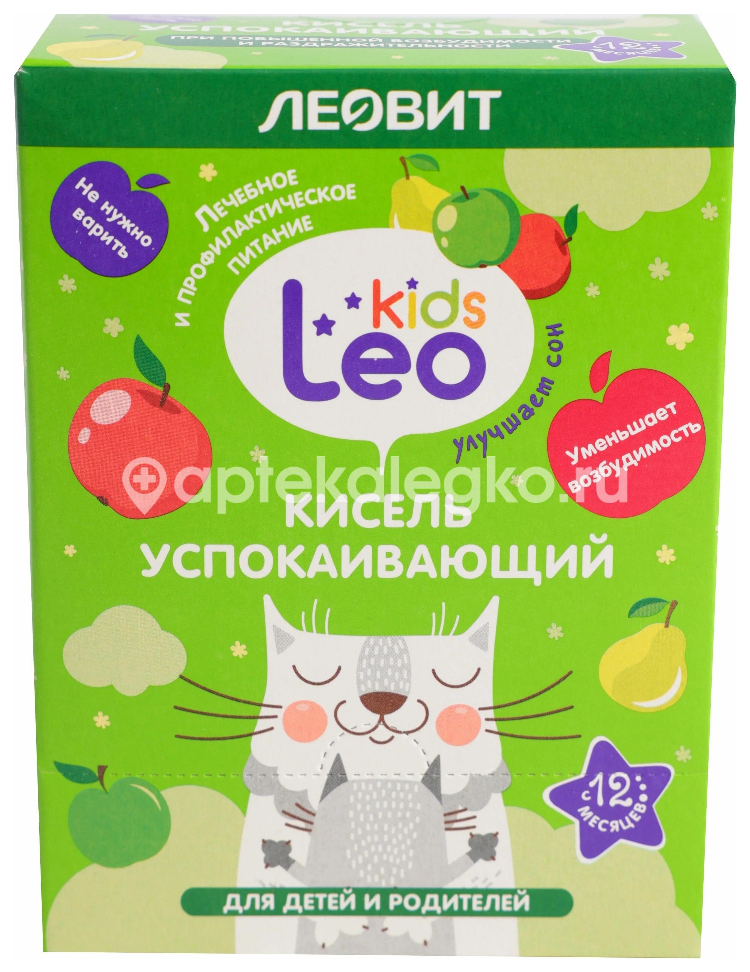 Леовит leo kids кисель для детей успокаивающий 12г 5 шт пакеты Леовит leo kids кисель для детей успокаивающий 12г 5 шт пакеты - 2
