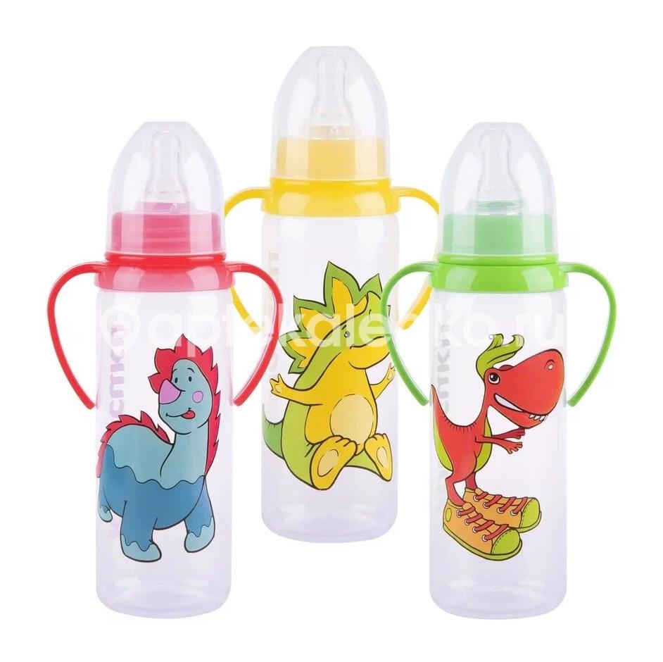 Курносики бутылочка полипропиленовая с ручками и силиконовой соской 6+ 250 мл/11139/ Курносики бутылочка полипропиленовая с ручками и силиконовой соской 6+ 250 мл/11139/ - 2
