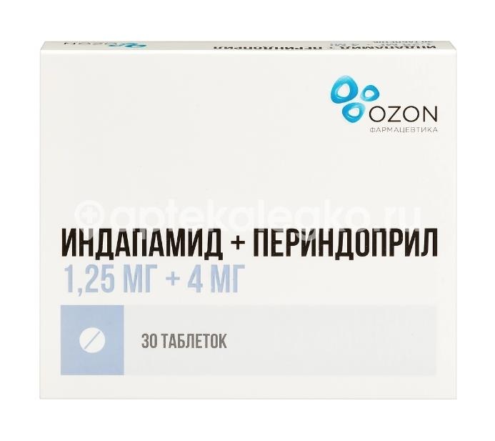 Изображение Индапамид+периндоприл 1,25мг + 4мг 30шт. таблетки Индапамид+периндоприл 1,25мг + 4мг 30шт. таблетки ОЗОН ООО