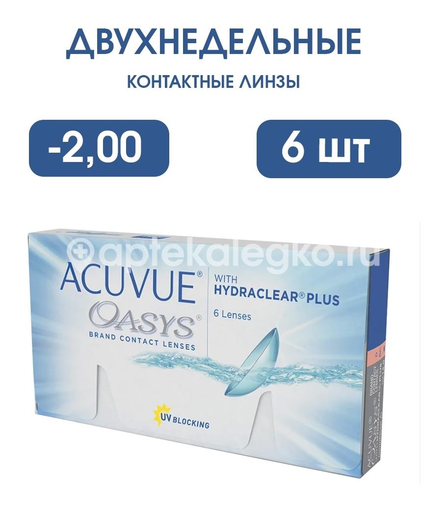 Изображение Контактные линзы acuvue oasys 8,4 -2,00 6шт. Контактные линзы Acuvue Oasys 8,4 -2,00 6шт. JOHNSON & JOHNSON (ДЖОНСОН) J&J