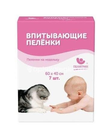 Изображение Пелигрин пеленки впитывающие 40х60см. №7 ПЕЛИГРИН ПЕЛЕНКИ ВПИТЫВАЮЩИЕ 40Х60СМ. №7 Пелигрин ООО