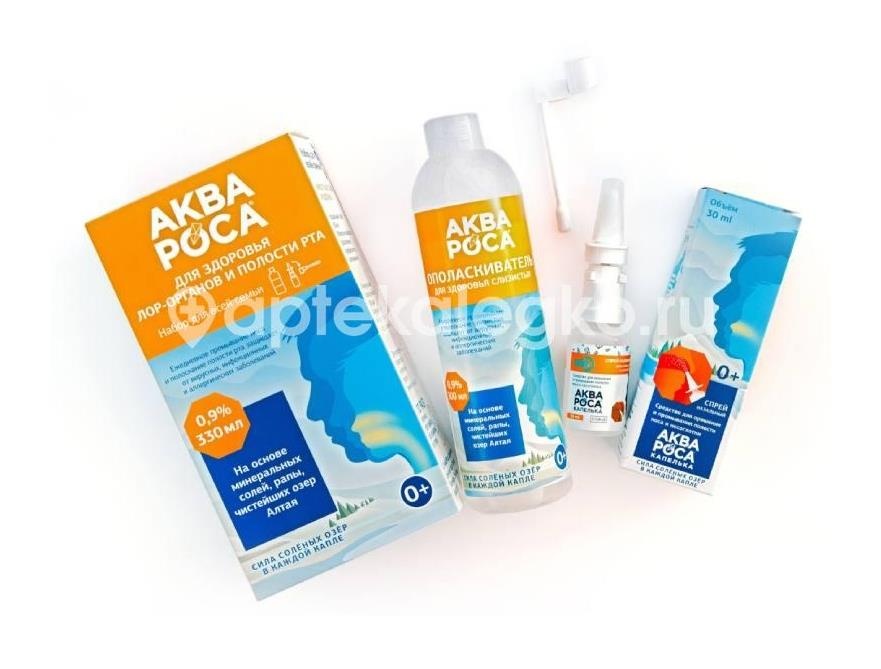Аквароса спрей для полости рта набор: ополаскиватель 0,9% 300мл. + назальный спрей 30мл. + насадка Аквароса спрей для полости рта набор: ополаскиватель 0,9% 300мл. + назальный спрей 30мл. + насадка - 4