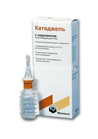 Катеджель с лидокаином 12,5г. №25 гель шприц Катеджель с лидокаином 12,5г. №25 гель шприц - 1