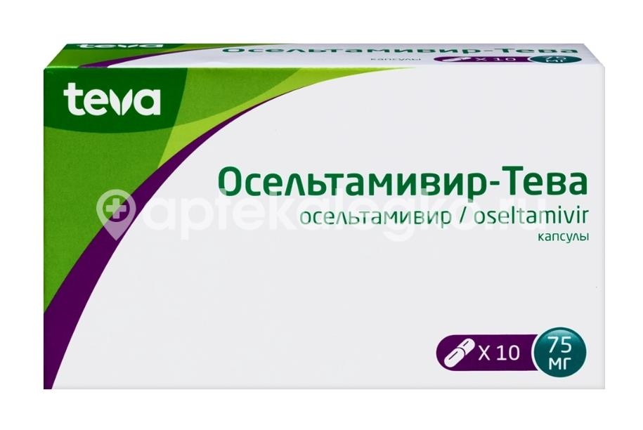 Изображение Осельтамивир-тева 75мг 10шт. капсулы Осельтамивир-тева 75мг 10шт. капсулы Балканфарма - Дупница АД