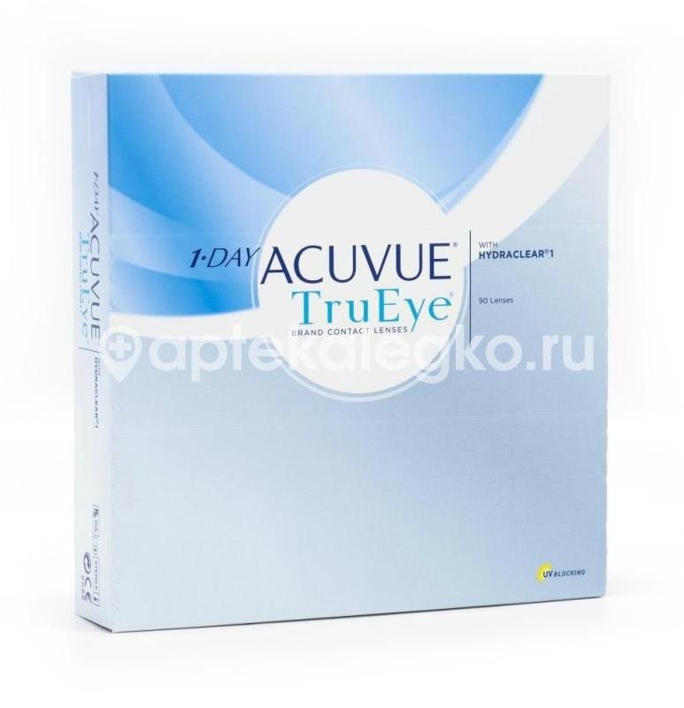 Контактные линзы acuvue one day true eye однодневные 8,5 -4,00 90шт. Контактные линзы acuvue one day true eye однодневные 8,5 -4,00 90шт. - 1