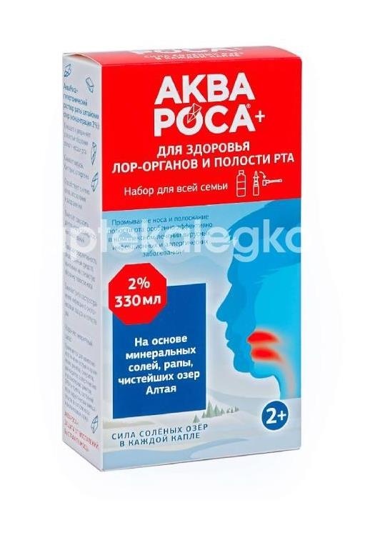Аквароса для полости рта набор: ополаскиватель 2% 300мл. + назальный спрей 30мл. + насадка Аквароса для полости рта набор: ополаскиватель 2% 300мл. + назальный спрей 30мл. + насадка - 2