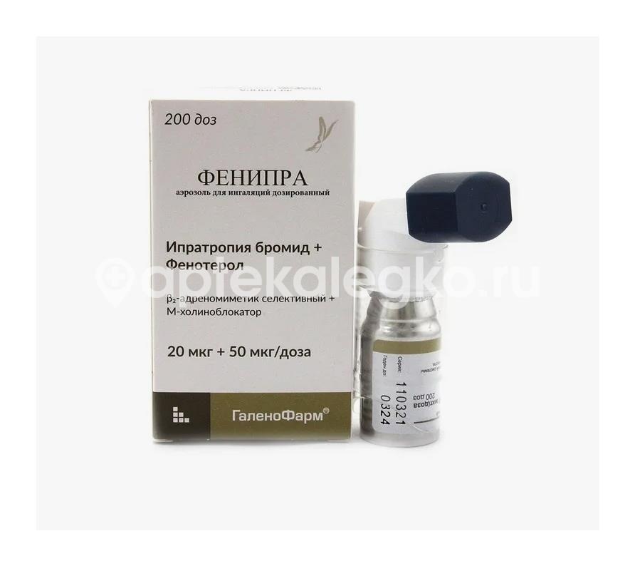 Фенипра 20мкг + 50мкг/доза 200 доз аэрозоль для ингаляций Фенипра 20мкг + 50мкг/доза 200 доз аэрозоль для ингаляций - 2