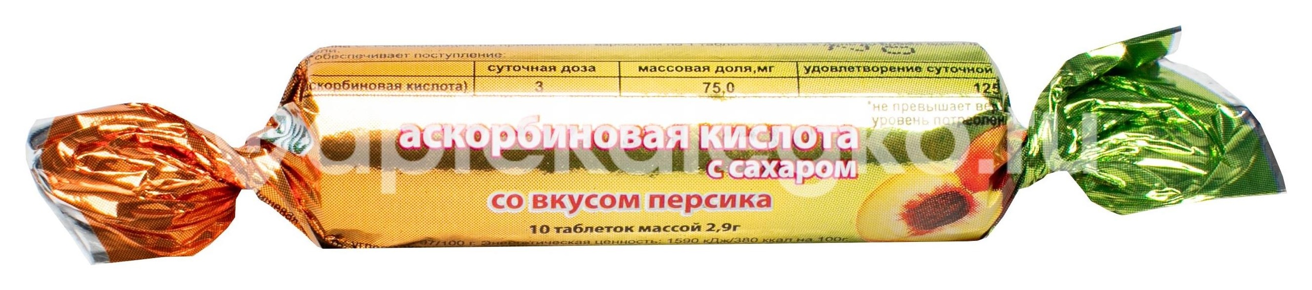 Аскорбиновая к - та эко персик №10 крутка с сахаром Аскорбиновая к - та эко персик №10 крутка с сахаром - 1