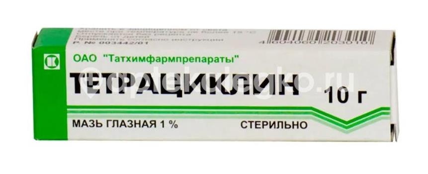 Тетрациклин 1% 1шт. мазь глазная для местного применения 10% Тетрациклин 1% 1шт. мазь глазная для местного применения 10% - 3