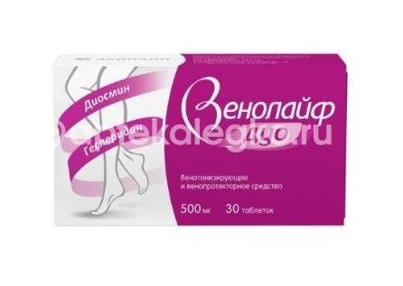 Венолайф дуо 500мг. №30 таб. п/п/о /акрихин/ Венолайф дуо 500мг. №30 таб. п/п/о /акрихин/ - 1