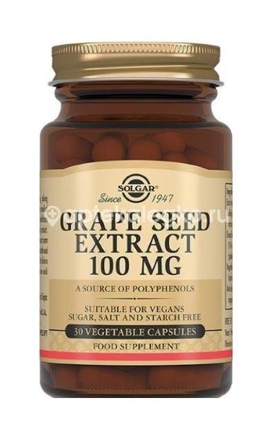 Изображение Солгар экстракт виноградных косточек капсулы 30 шт. СОЛГАР ЭКСТРАКТ ВИНОГРАДНЫХ КОСТОЧЕК КАПСУЛЫ 30 ШТ. SOLGAR VITAMIN AND HERB