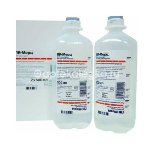 Изображение Пк - мерц 400мг/мл р/р для инфузий 500мл №2 ПК - МЕРЦ 400МГ/МЛ Р/Р ДЛЯ ИНФУЗИЙ 500МЛ №2 Б.Браун Медикал