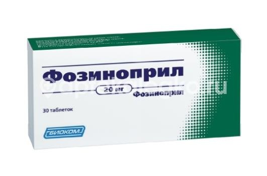 Изображение Фозиноприл 20мг. 30шт. таблетки Фозиноприл 20мг. 30шт. таблетки Биоком ЗАО