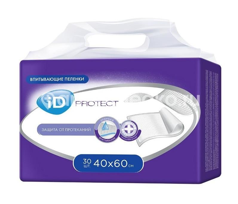 Id пеленки одноразовые впитывающие 40x60см 30шт. Id пеленки одноразовые впитывающие 40x60см 30шт. - 1