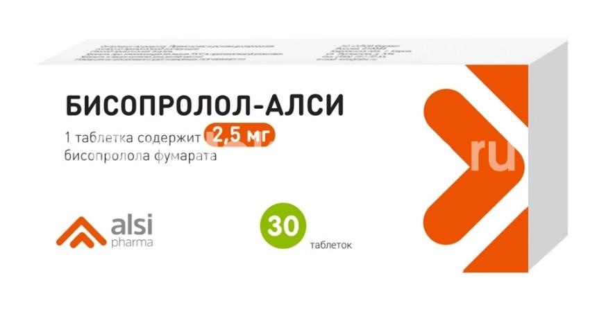Бисопролол-алси 2,5мг 30шт. таблетки Бисопролол-алси 2,5мг 30шт. таблетки - 1