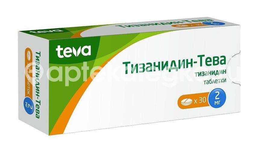 Тизанидин тева 2мг. 30шт. таблетки Тизанидин тева 2мг. 30шт. таблетки - 3