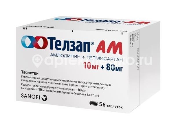 Телзап ам 10мг. + 80мг. 56шт. таблетки Телзап ам 10мг. + 80мг. 56шт. таблетки - 2