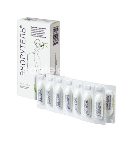 Экорутель 500мг + 100мг 14шт. суппозитории вагинальные Экорутель 500мг + 100мг 14шт. суппозитории вагинальные - 2