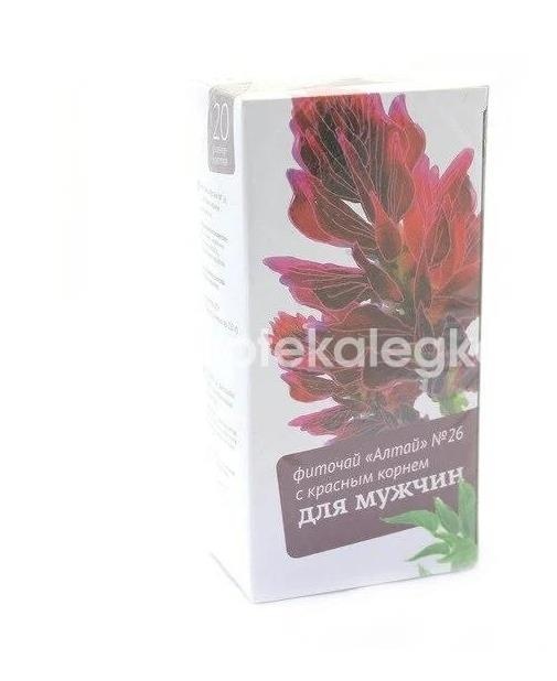 Изображение Алтай №26 для мужчин 20шт. фиточай 2г. красный корень копеечник пакет Алтай №26 для мужчин 20шт. фиточай 2г. красный корень копеечник пакет Алтайский кедр ЗАО
