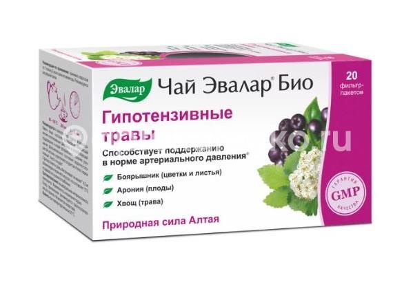 Чай био гипотензивные травы 1,5г 20шт фильтр-пакеты /эвалар/ Чай био гипотензивные травы 1,5г 20шт фильтр-пакеты /эвалар/ - 2