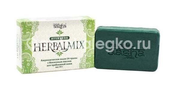 Aasha herbals мыло аюрведическое 24 травы с кокосовым маслом herbalmix 75 г Aasha herbals мыло аюрведическое 24 травы с кокосовым маслом herbalmix 75 г - 2