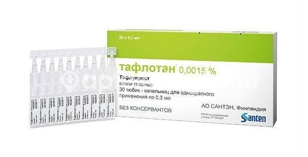Тафлотан 0,0015% 30шт. капли глазные 0,3мл. тюбик - капельница Тафлотан 0,0015% 30шт. капли глазные 0,3мл. тюбик - капельница - 2