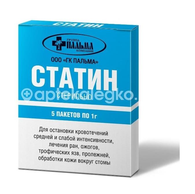 Изображение Статин 1г. №5 присыпка ( для остановки кровотечений) СТАТИН 1Г. №5 ПРИСЫПКА ( ДЛЯ ОСТАНОВКИ КРОВОТЕЧЕНИЙ) Пальма ООО