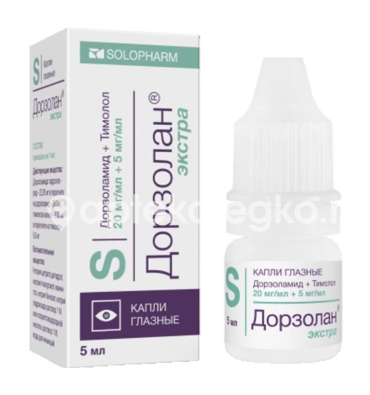 Дорзолан экстра 20мг./мл. + 5мг./мл. 5мл. капли глазные Дорзолан экстра 20мг./мл. + 5мг./мл. 5мл. капли глазные - 1