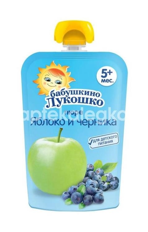 Изображение Бабушкино лукошко пюре 90г. яблоко + черника пауч БАБУШКИНО ЛУКОШКО ПЮРЕ 90Г. ЯБЛОКО + ЧЕРНИКА ПАУЧ ФАУСТОВО ГУП МО