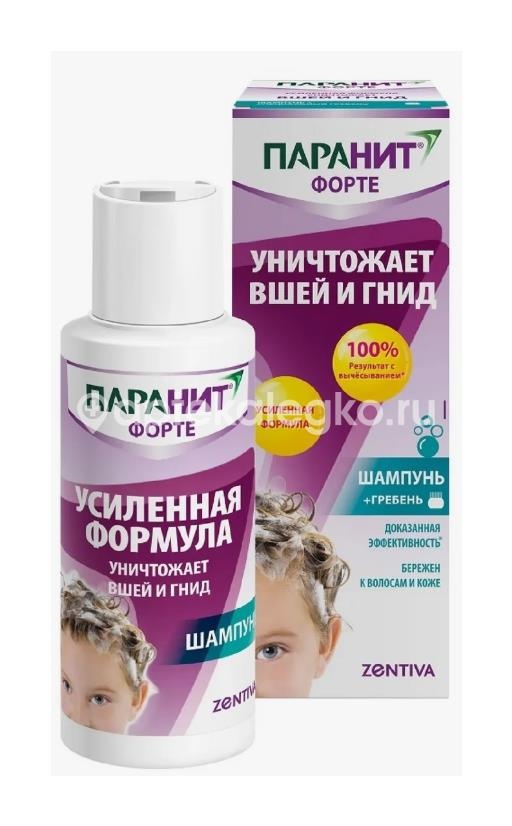Изображение Паранит форте шампунь усиленная формула 100мл + гребень ПАРАНИТ ФОРТЕ ШАМПУНЬ УСИЛЕННАЯ ФОРМУЛА 100МЛ + ГРЕБЕНЬ ИНТЕРФИЛЛ ООО