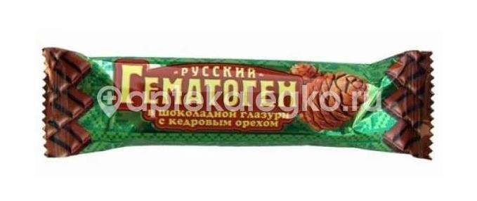 Гематоген русский лесной орех шок. 40г. плитка Гематоген русский лесной орех шок. 40г. плитка - 1