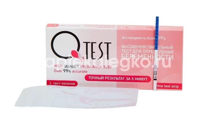 Qtest тест для определения беременности полоска 1шт. Qtest тест для определения беременности полоска 1шт. - 2