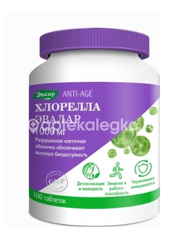 Изображение Хлорелла 1000мг №100 табл. ХЛОРЕЛЛА 1000МГ №100 ТАБЛ. ЭВАЛАР
