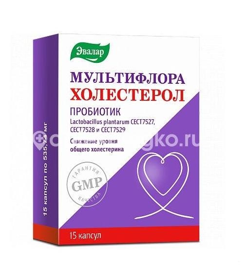 Мультифлора холестерол 15шт. капсулы /эвалар/ Мультифлора холестерол 15шт. капсулы /эвалар/ - 1