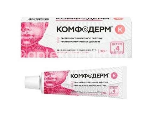 Изображение Комфодерм к 0,1% крем для наружного применения 30г. Комфодерм К 0,1% крем для наружного применения 30г. Акрихин ХФК ОАО