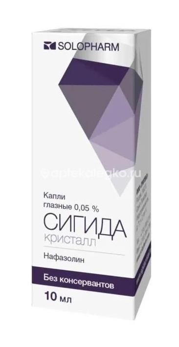 Сигида кристалл 0,05% 1шт. капли глазные 10мл. флакон Сигида кристалл 0,05% 1шт. капли глазные 10мл. флакон - 1