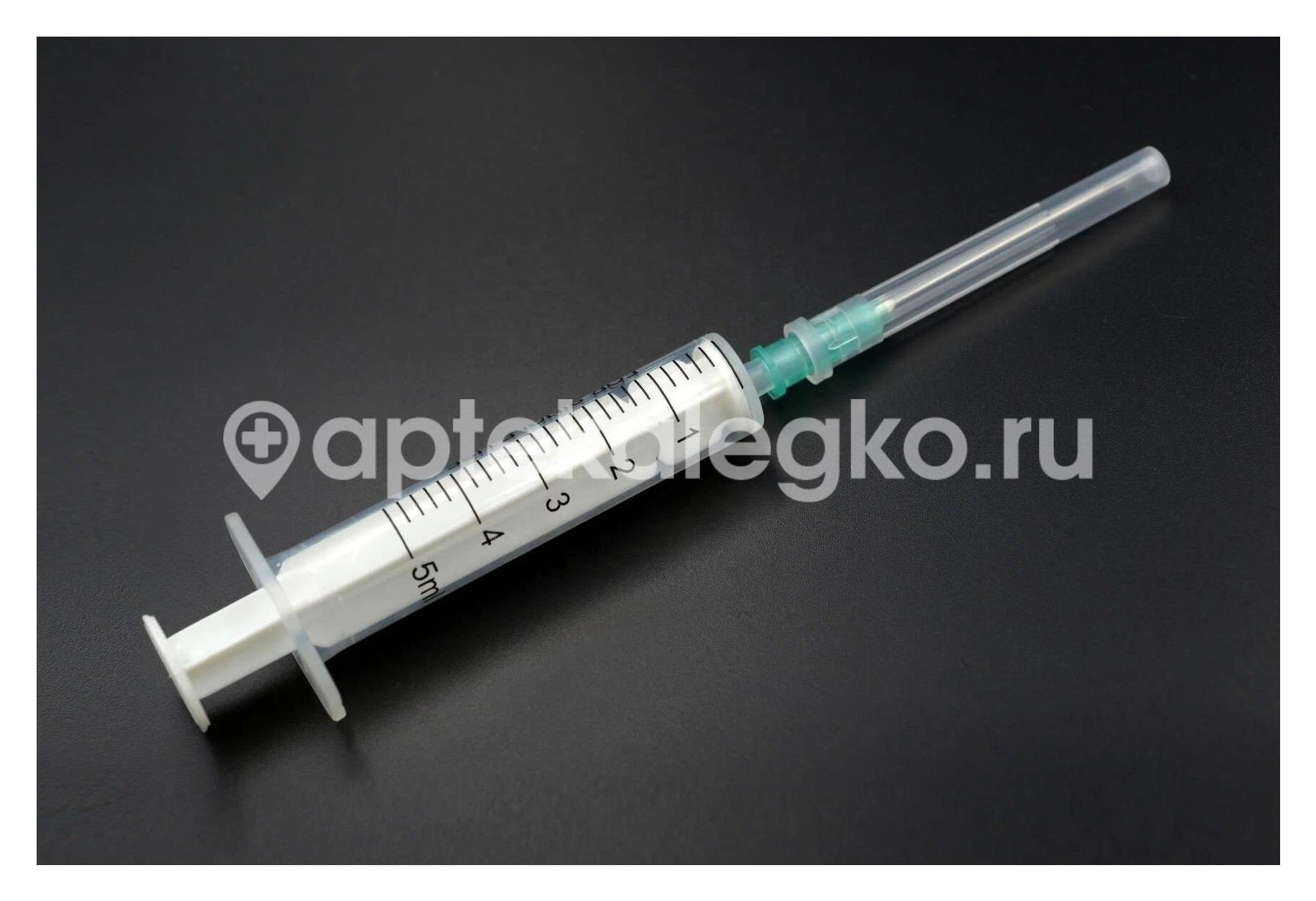 Шприц 5мл. 3 - х комп. луер 21g 0,7х40мм №1 Шприц 5мл. 3 - х комп. луер 21g 0,7х40мм №1 - 1