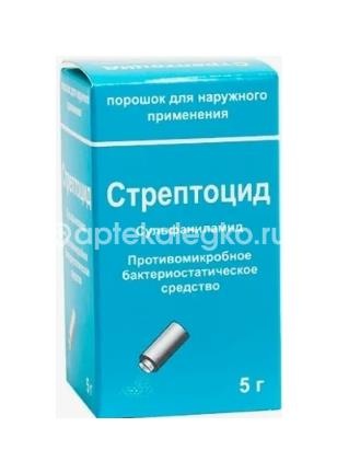 Стрептоцид 1шт. порошок для наружного применения 5г. банка Стрептоцид 1шт. порошок для наружного применения 5г. банка - 1