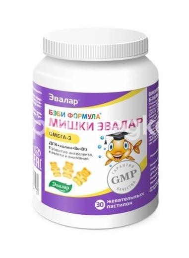 Бэби формула пастилки мишки омега - 3 №30 жев. /эвалар/ Бэби формула пастилки мишки омега - 3 №30 жев. /эвалар/ - 1