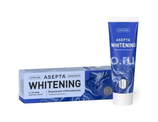 Асепта зубная паста бережное отбелививание 75мл Асепта зубная паста бережное отбелививание 75мл - 1