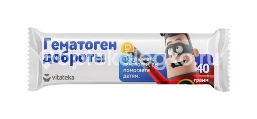 Изображение Витатека гематоген детский доброты 40г. ВИТАТЕКА ГЕМАТОГЕН ДЕТСКИЙ ДОБРОТЫ 40Г. ФАРМ-ПРО