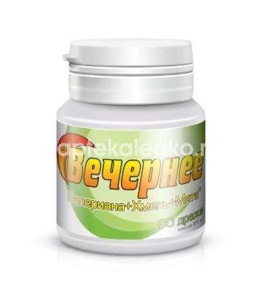 Изображение Вечернее валериана+хмель+мята 60шт. драже Вечернее валериана+хмель+мята 60шт. драже ПАРАФАРМ