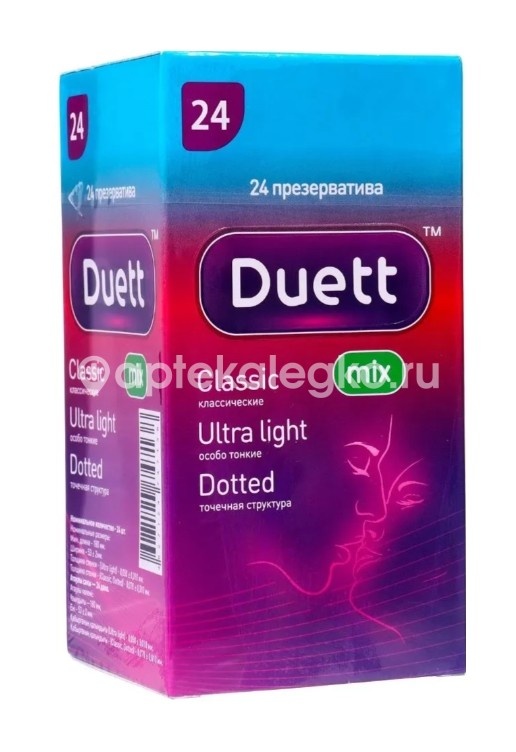 Дуэт презерватив микс 24 шт. Дуэт презерватив микс 24 шт. - 1