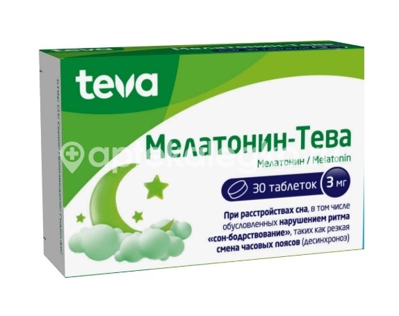 Мелатонин-тева 3мг 30шт. таблетки Мелатонин-тева 3мг 30шт. таблетки - 2