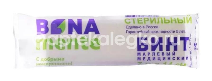 Изображение Bona mente! бинт марлевый медицинский стерильный 7м х 14см /бона менте/ Bona Mente! Бинт марлевый медицинский стерильный 7м х 14см /Бона Менте/ НАВТЕКС ООО