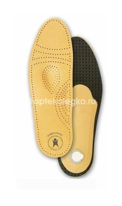 Стельки ст - 105.1 ортоп. жесткая основа/кожа р.38 беж. Стельки ст - 105.1 ортоп. жесткая основа/кожа р.38 беж. - 1