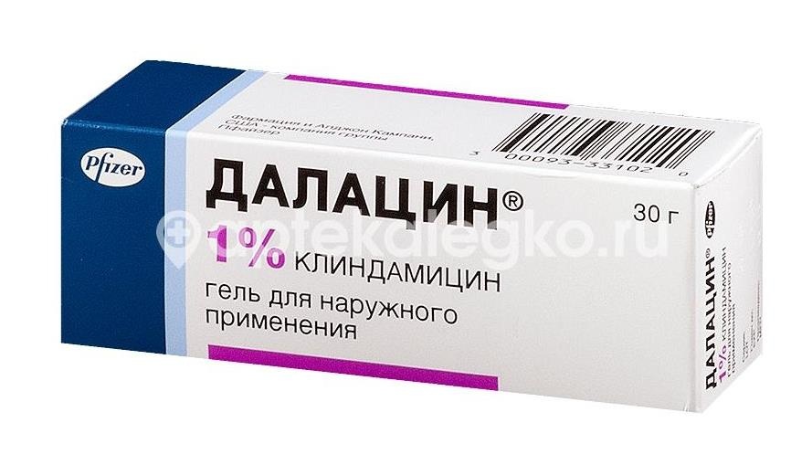 Изображение Далацин 1% 30г. гель Далацин 1% 30г. гель ФАРМАЦИЯ и АПДЖОН Компани